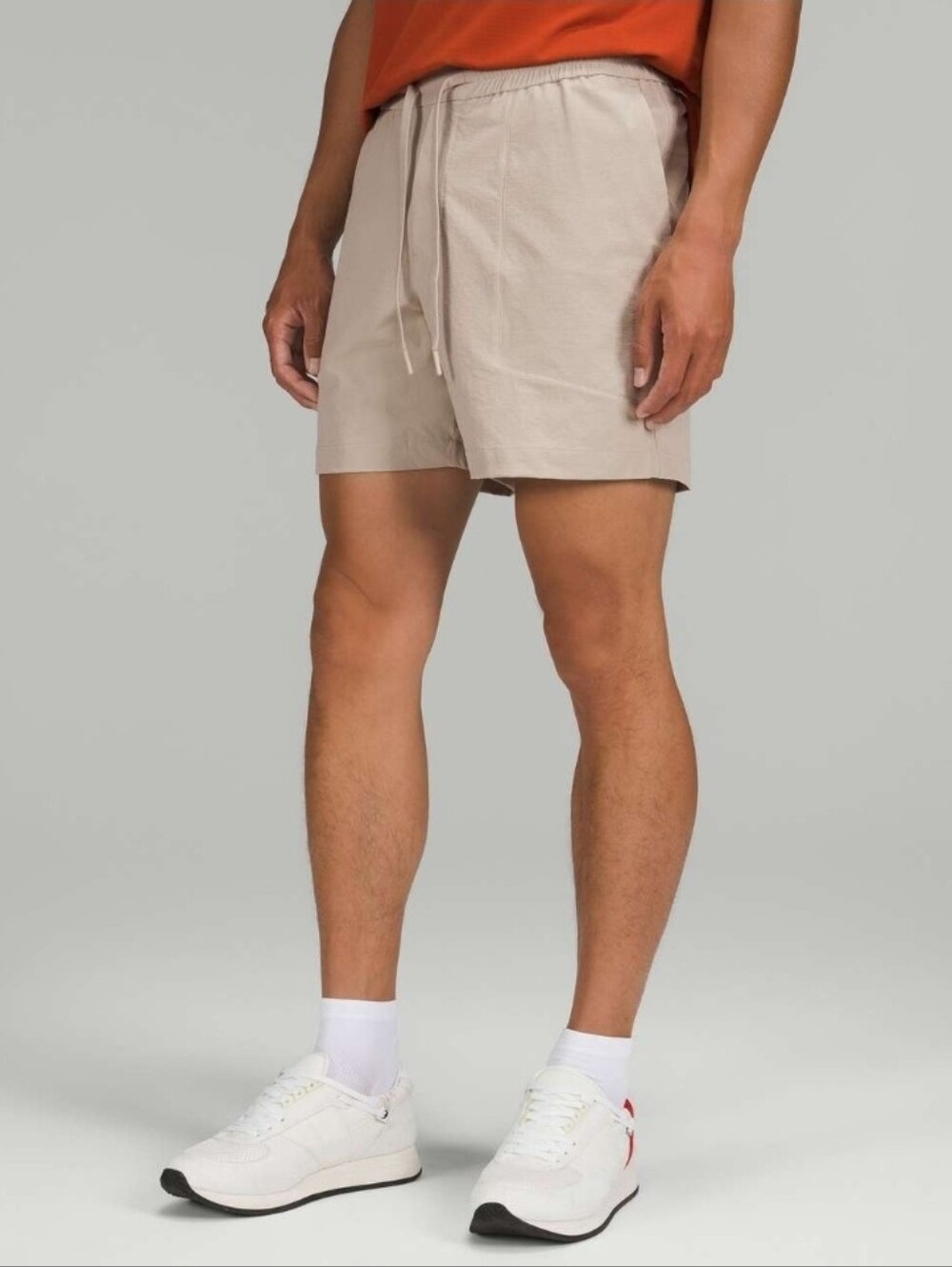 Lululemon Men's Bowline Short 6" Stretch Ripstop Khaki Beige Stone Size L Large